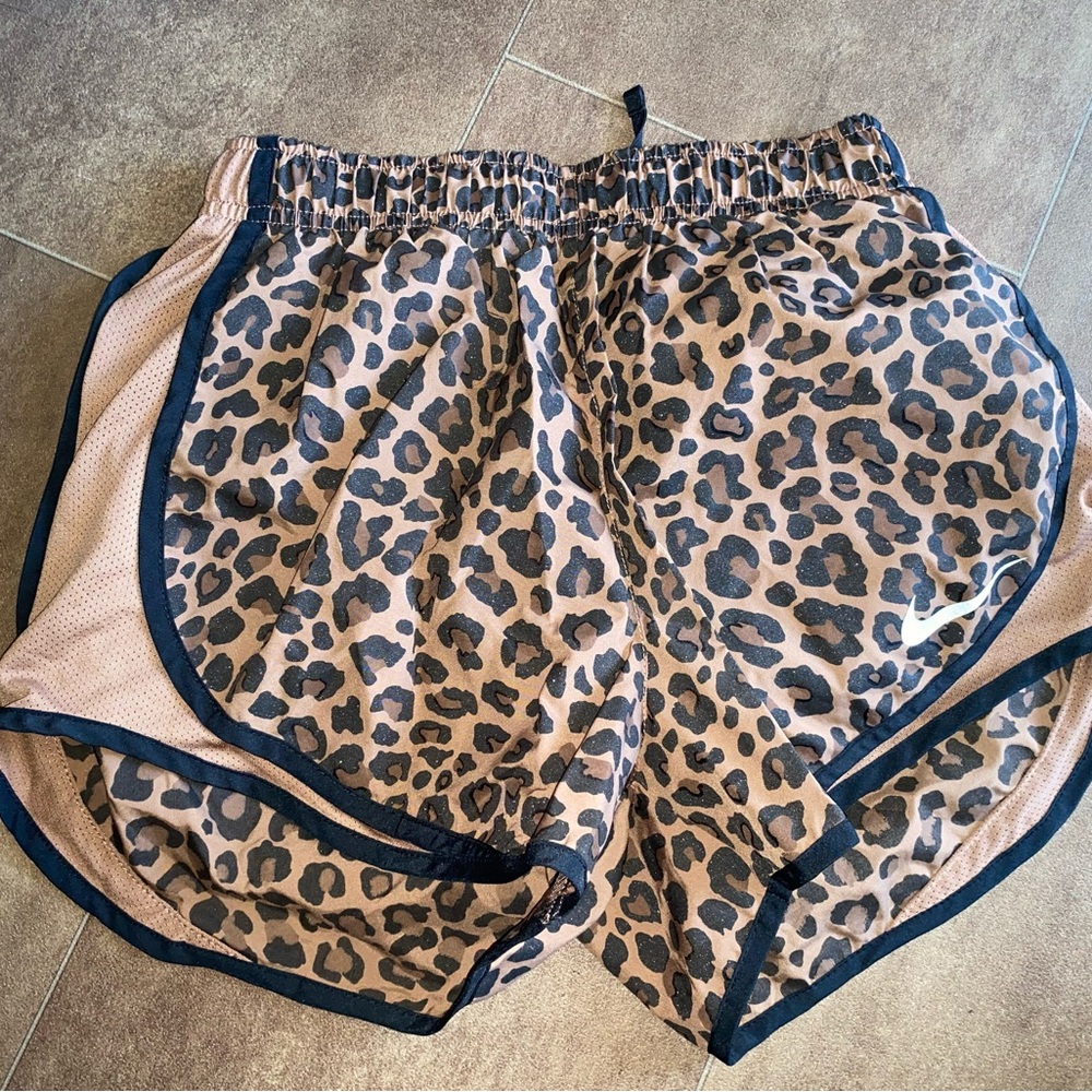 Nike Leopard Glitter Print Athletic Shorts